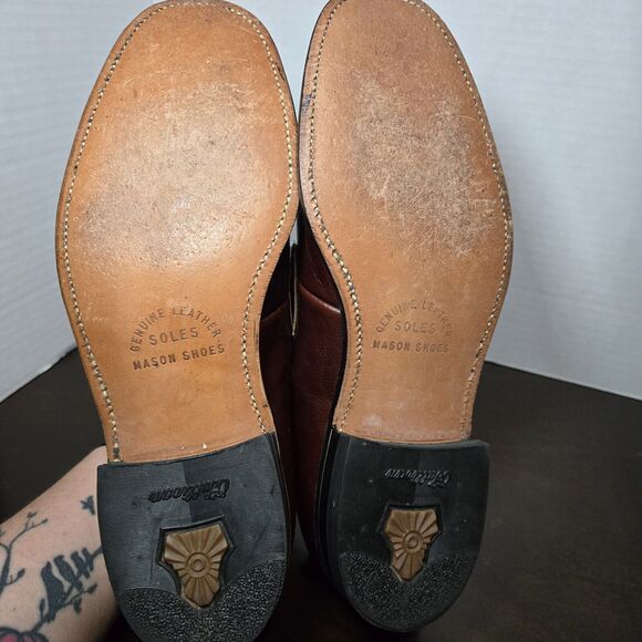 Vintage Mason Shoes Velvet Eez Mens Dress Loafer Leather Size 9C Boot&Shoe Union - Picture 7 of 8